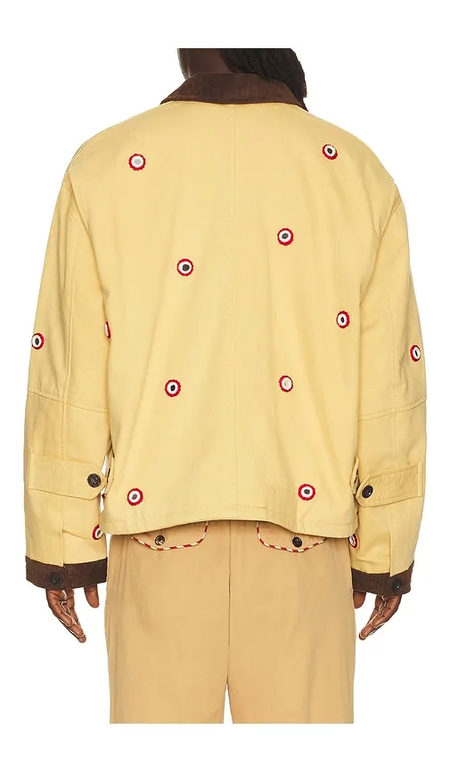 Hand Embroidered Paisley Motif Work Jacket in Beige. - size L (also in M, XXL/2X) - Found - Modalova