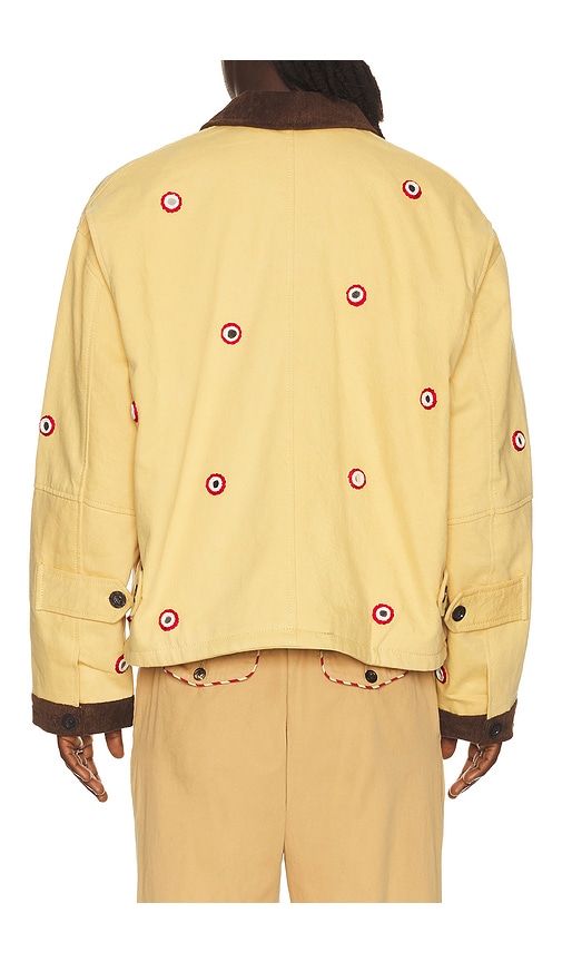 Hand Embroidered Paisley Motif Work Jacket in Beige. - size L (also in S, XXL/2X) - Found - Modalova