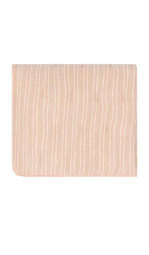 Organic Cloud Cotton Stripe Toddler Quilt in Rose - Parachute - Modalova