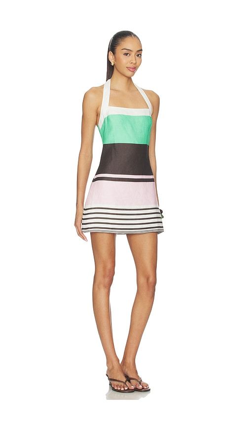 Maya Mini Halter Dress in Brown,Green. - size M (also in S, XL, XS) - ROAME. - Modalova