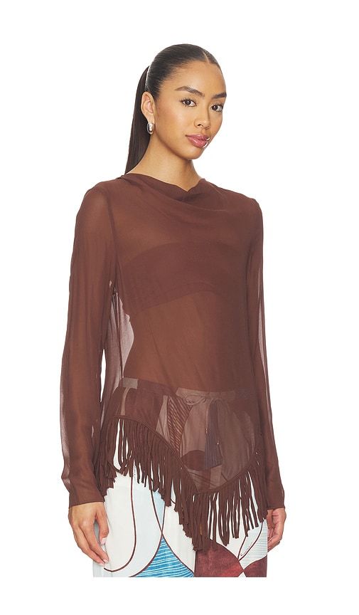 Barca Fringe Top in Brown. - size M (also in XS) - ROAME. - Modalova