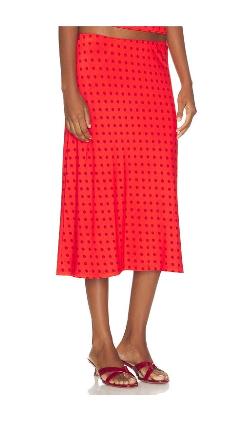 Bias Midi Slip Skirt in Red. - size L (also in M, S) - RAT BOI - Modalova