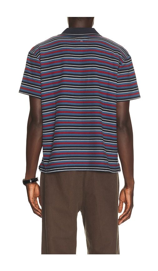Stripe Pique Polo in in Navy. - size S (also in M, L, XL/1X) - Rag & Bone - Modalova