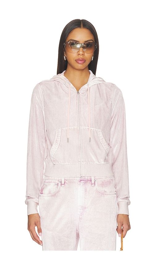 Miramar Velvet Zip-up Hoodie in Pink. - size S (also in XS, L, M) - Rag & Bone - Modalova