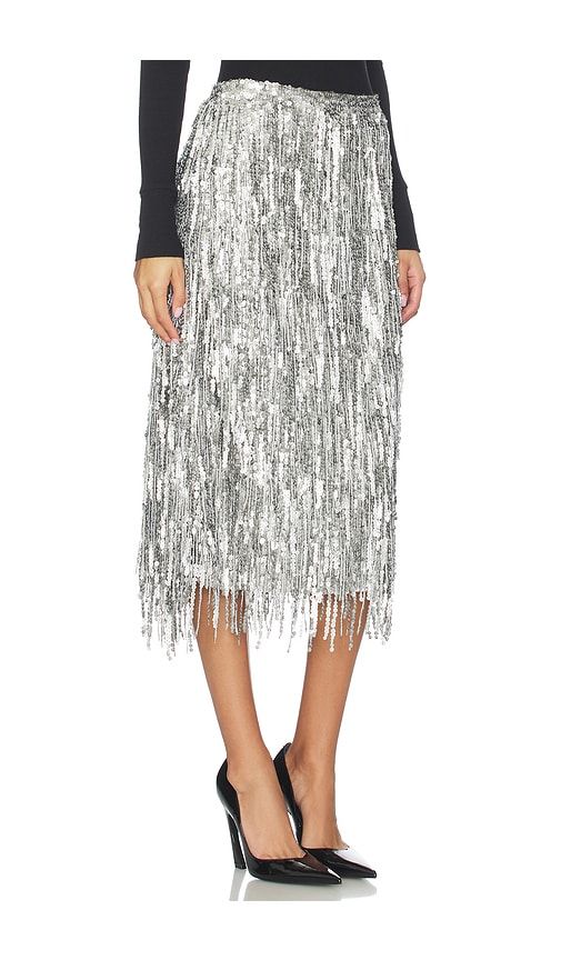 Billie Sequin Midi Skirt in Metallic Silver. - size 0 (also in 2) - Rag & Bone - Modalova
