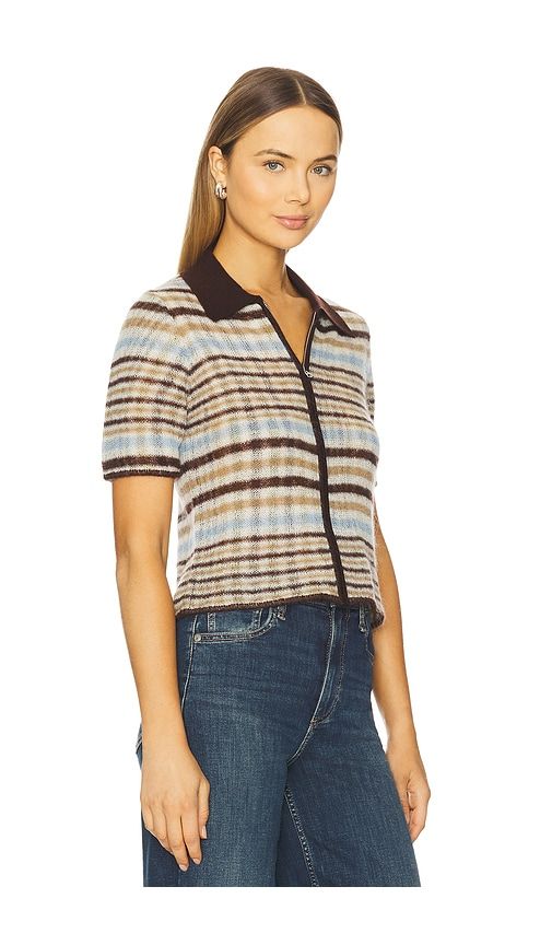 Leva Short Sleeve Zip Polo Sweater in Ivory. - size S (also in XS) - Rag & Bone - Modalova