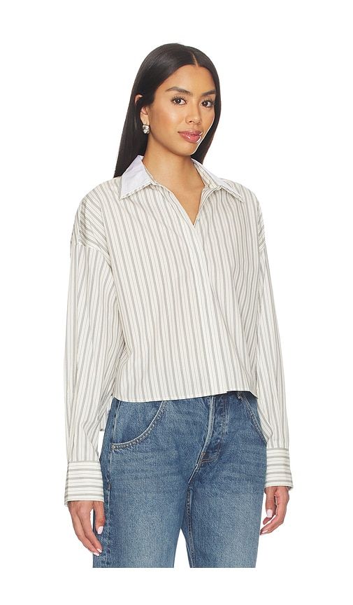 Marin Stripe Layered Shirt in Cream. - size M (also in S) - Rag & Bone - Modalova