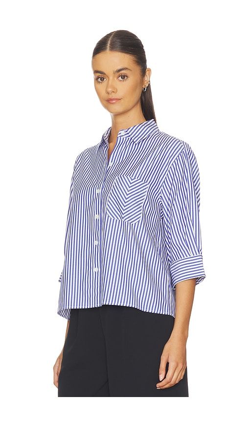 Lucia Stripe Poplin Shirt in Navy. - size L (also in M, S, XS) - Rag & Bone - Modalova