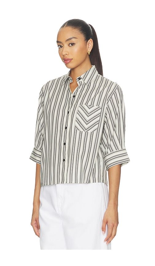 Lucia Stripe Poplin Shirt in Grey. - size M (also in S, XS, XXS) - Rag & Bone - Modalova