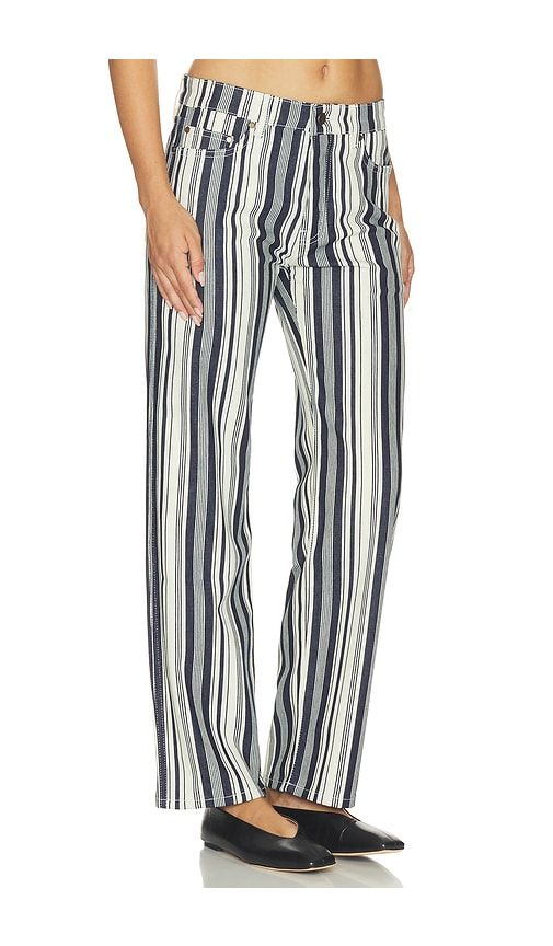 Stripe Straight Jean in Navy. - size 24 (also in 25, 26, 27, 28, 29, 30) - RENGGLI - Modalova
