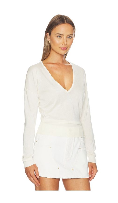 Silk Cashmere V Neck Sweater in White. - size L (also in M, XL) - RENGGLI - Modalova