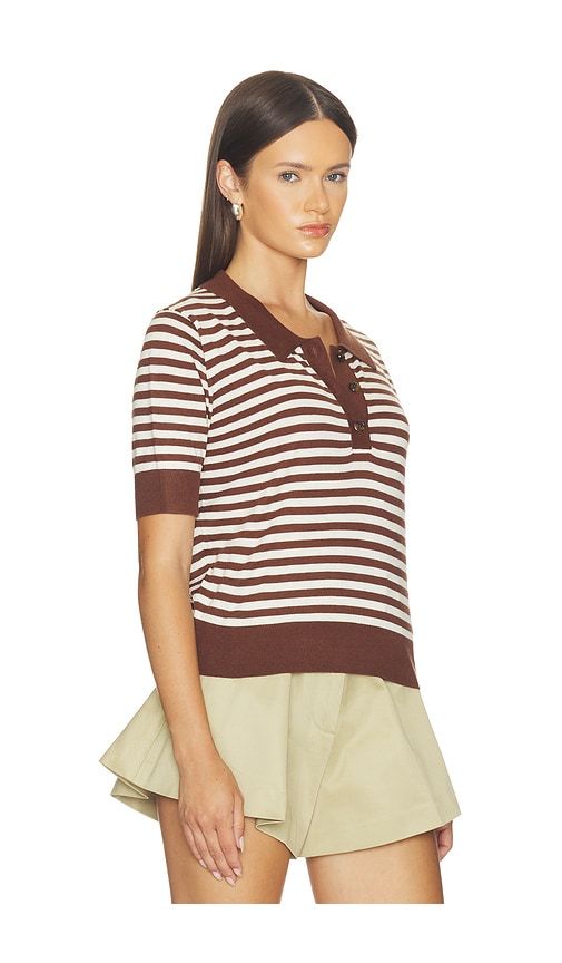 Stripe Knit Polo in Brown. - size L (also in M, S, XS) - RENGGLI - Modalova