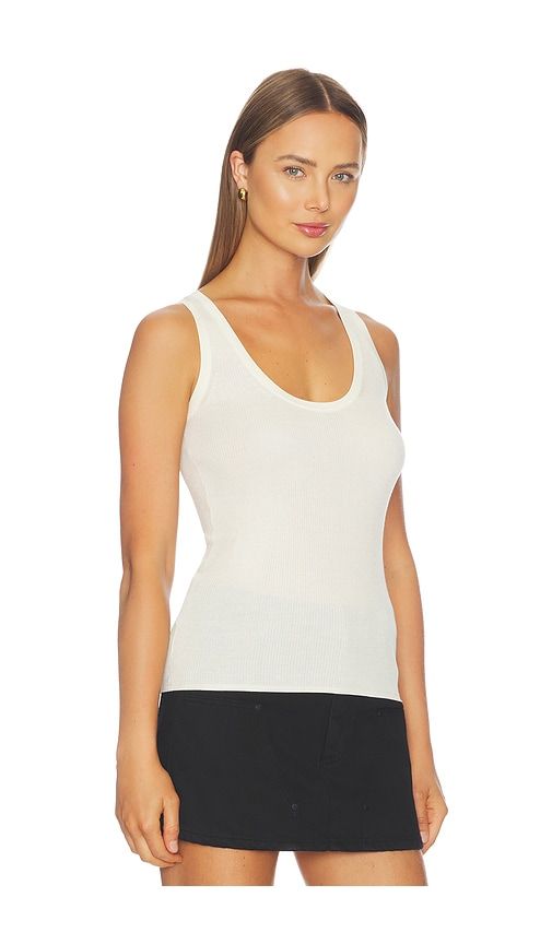 Scoop Neck Rib Tank in Cream. - size L (also in M) - RENGGLI - Modalova