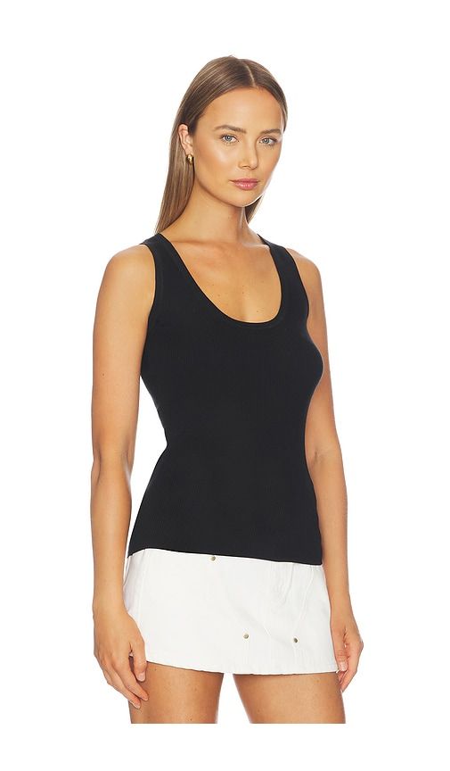 Scoop Neck Rib Tank in Black. - size L (also in M, S, XL) - RENGGLI - Modalova