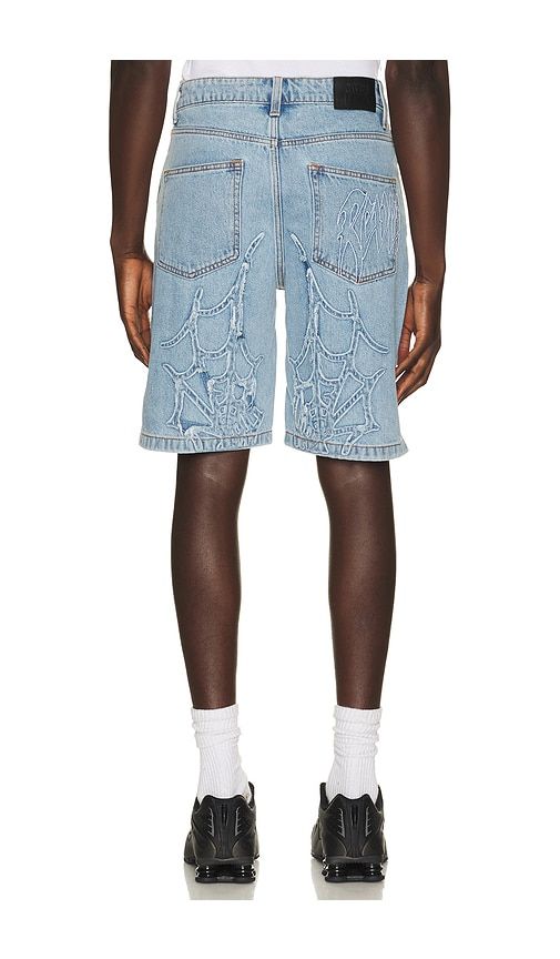 Spider Web Denim Shorts in Blue. - size 30 (also in ) - Revenge - Modalova