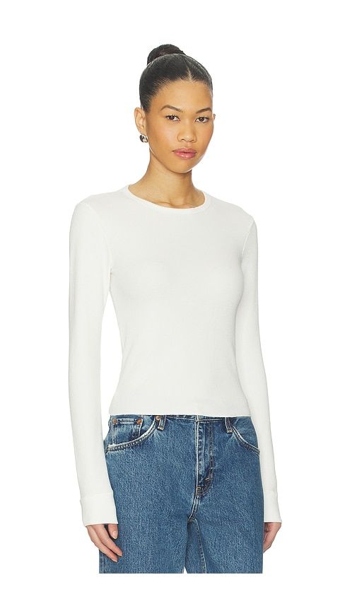 Baby Waffle Long Sleeve Top in White. - size XS (also in XL/1X, XXL/2X) - RE/DONE - Modalova