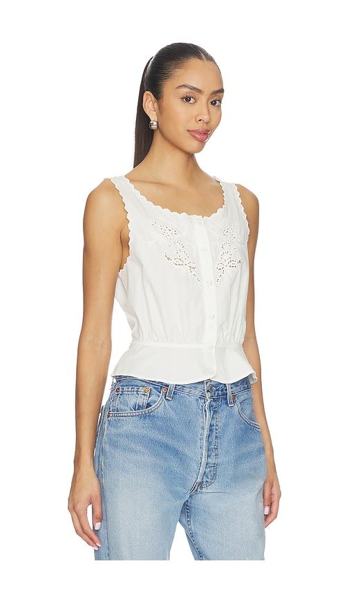 Jerry Tank Blouse Top in Ivory. - size L (also in M) - RE/DONE - Modalova