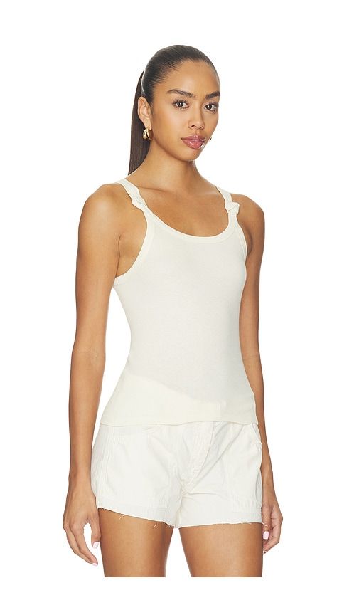 Knotted Ribbed Tank in Ivory. - size L (also in M, S, XS) - RE/DONE - Modalova