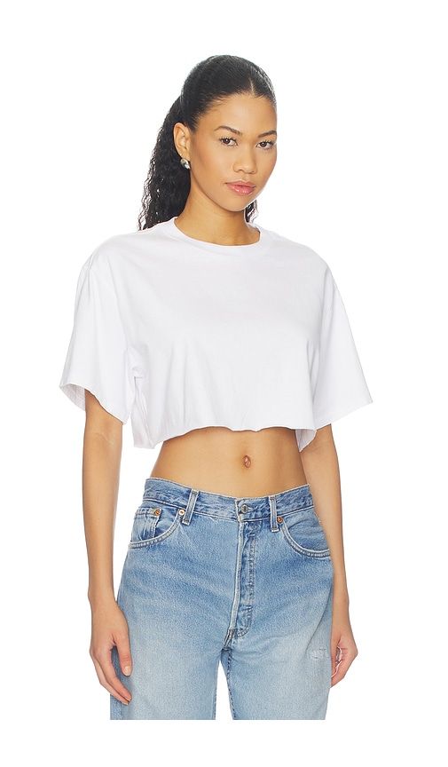 S Cropped Easy Tee in Ivory. - size L (also in M, S, XS) - RE/DONE - Modalova