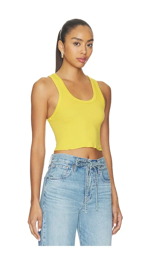 Cropped 60s Tank in Yellow. - size L (also in M, XS) - RE/DONE - Modalova