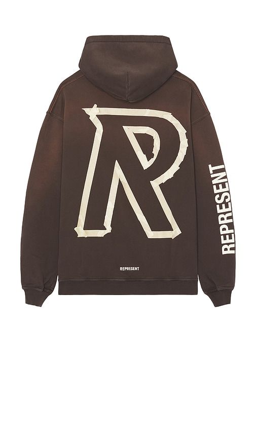 Masking Tape Initial Hoodie in Brown. - size S (also in XL/1X) - REPRESENT - Modalova