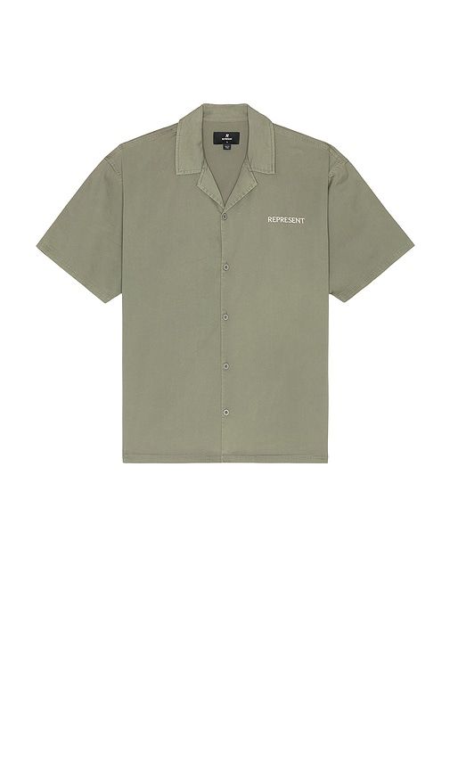 Script Camp Collar Shirt in Grey. - size L (also in M, S, XL/1X) - REPRESENT - Modalova
