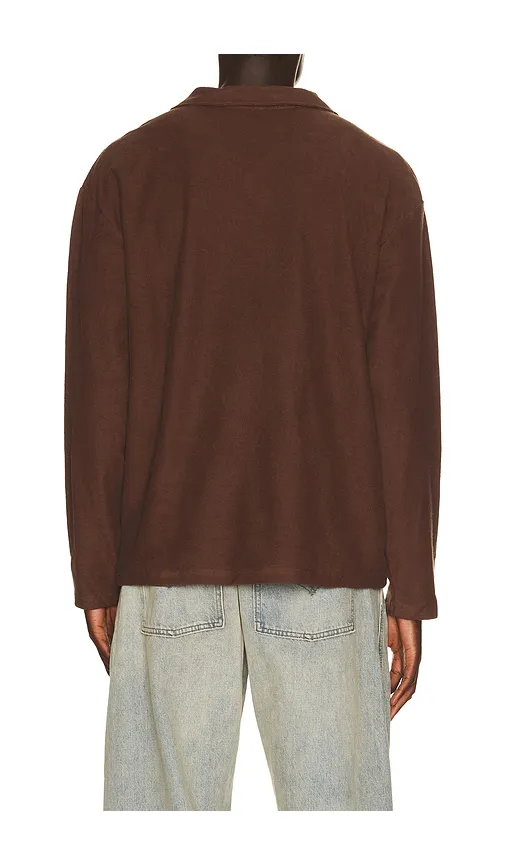 Vintage Terry Long Sleeve Polo in Brown. - size L (also in M, S, XL/1X) - Rhythm - Modalova