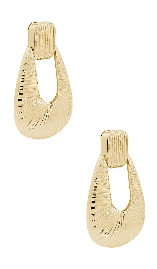Striated Door Knocker Earring in Metallic - Ronny Kobo - Modalova