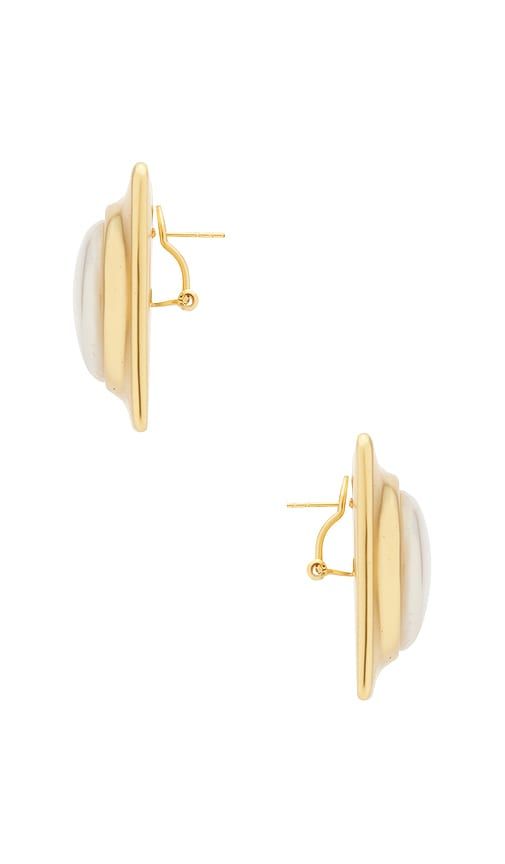Joan Earring in Ivory,Metallic Gold - Ronny Kobo - Modalova