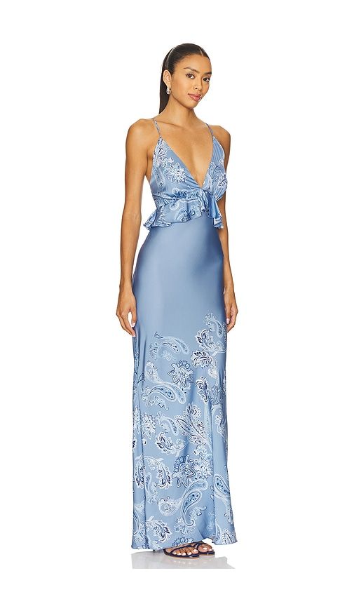 Cross Back Peplum Maxi Dress in Slate. - size L (also in XXS) - ROCOCO SAND - Modalova