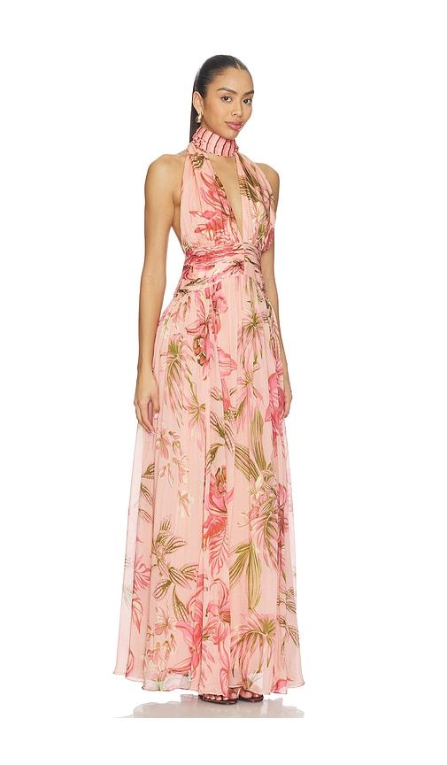 Ruched Sash Maxi Dress in . - size M (also in S) - ROCOCO SAND - Modalova