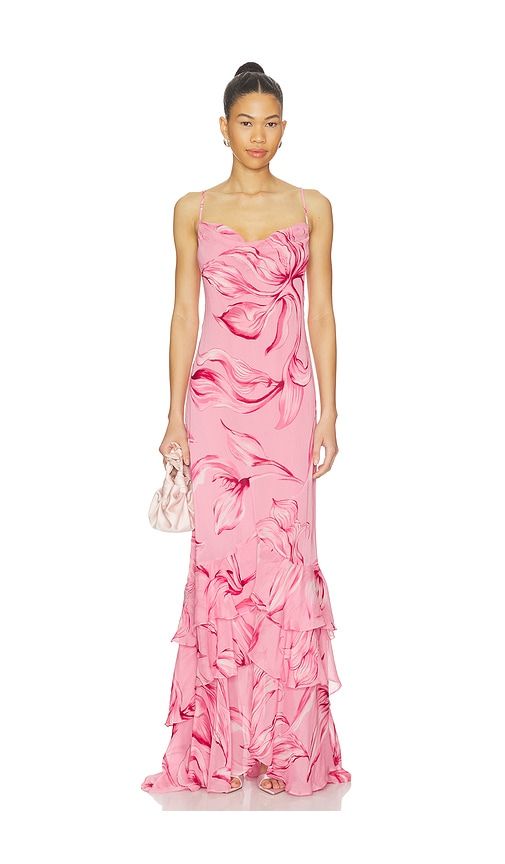 Cowl Maxi Dress With Sash in Blush. - size M (also in S, XS, XXL) - ROCOCO SAND - Modalova