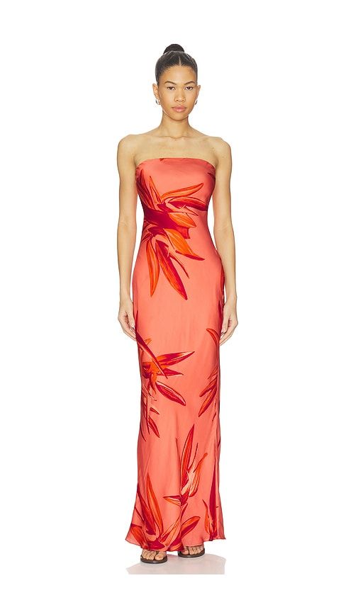 Strapless Maxi Dress in Orange,Red. - size L (also in M, S) - ROCOCO SAND - Modalova