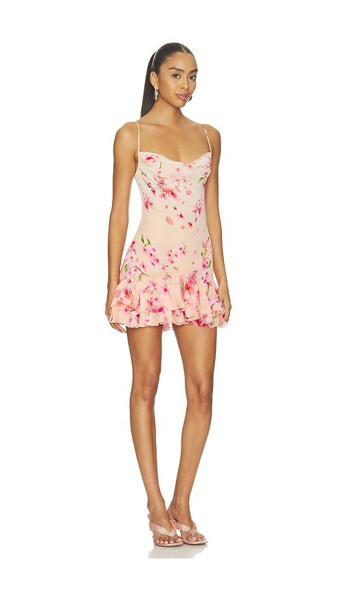 Ruffle Mini Dress in Peach. - size M (also in S, XL, XXL) - ROCOCO SAND - Modalova