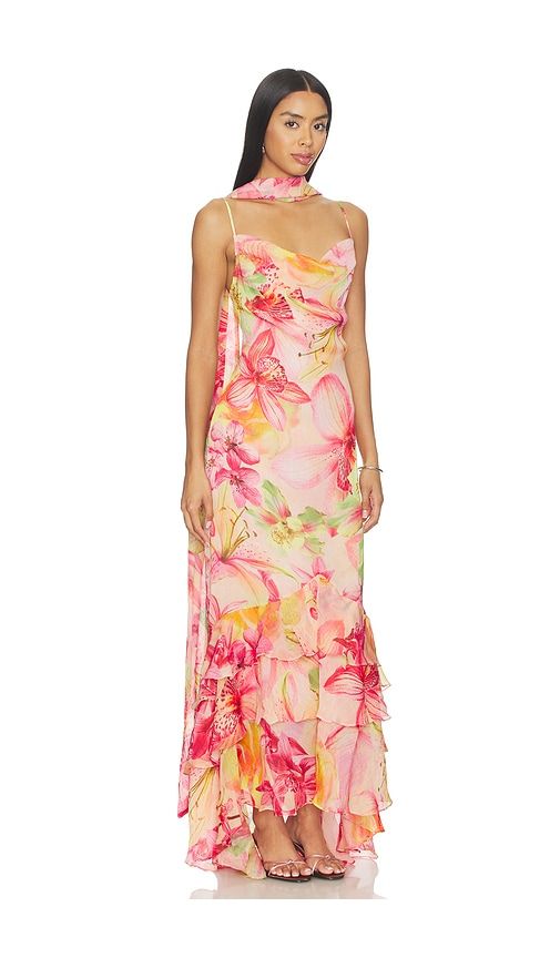 Cowl Maxi Dress With Sash in . - size M (also in S, XL, XS) - ROCOCO SAND - Modalova