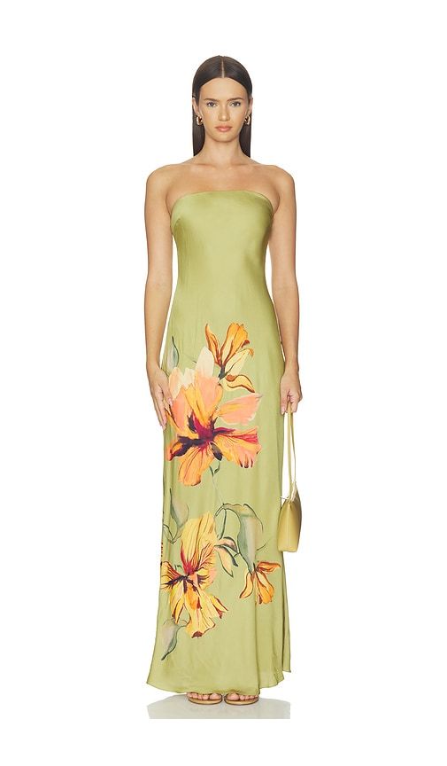Strapless Maxi Dress With Fringe Sash in . - size M (also in XS, XXL) - ROCOCO SAND - Modalova
