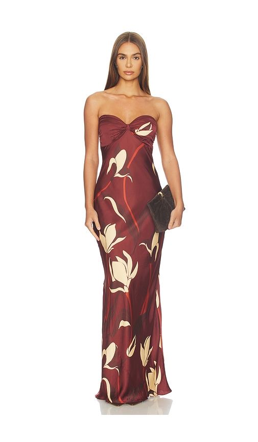 Strapless Maxi Dress With Sash in Brown. - size M (also in S, XL, XS) - ROCOCO SAND - Modalova