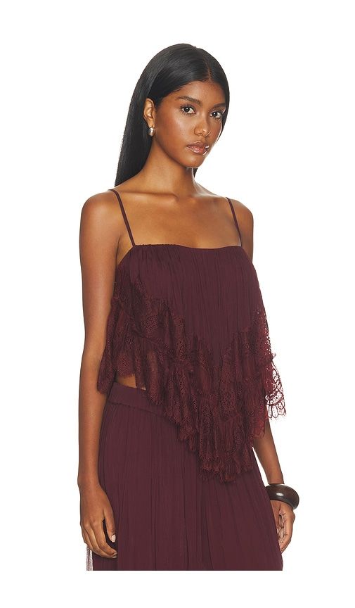 Lace Frill Top in Mauve. - size L (also in M, S, XS, XXS) - ROCOCO SAND - Modalova