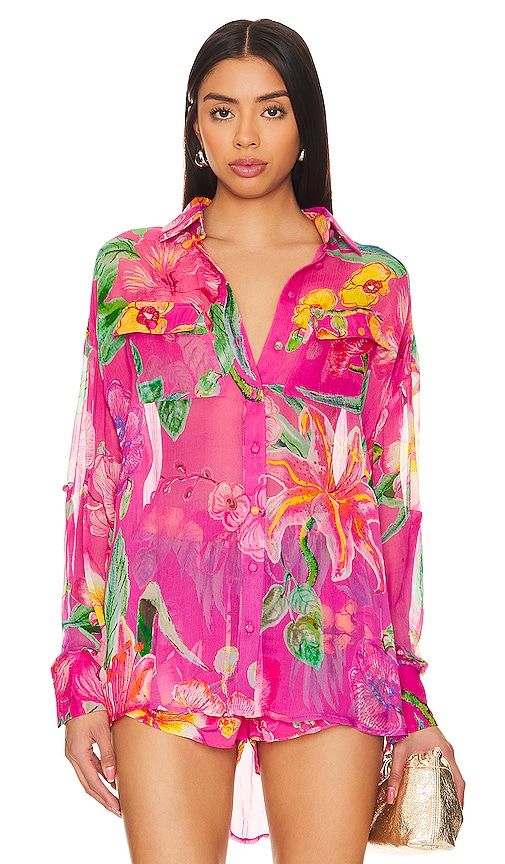 Megan Button Up Shirt in Pink. - size M (also in S, XS, XXS) - ROCOCO SAND - Modalova