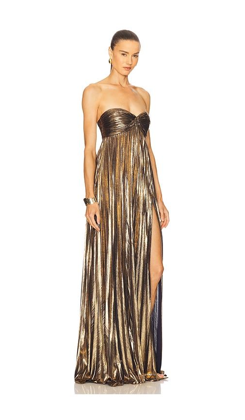 Zoa Dress in Metallic Gold. - size S (also in XS) - retrofete - Modalova