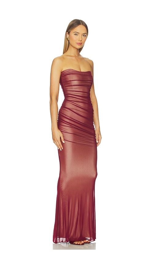 Quintessa Mesh Dress in Burgundy. - size L (also in M, S, XL) - retrofete - Modalova
