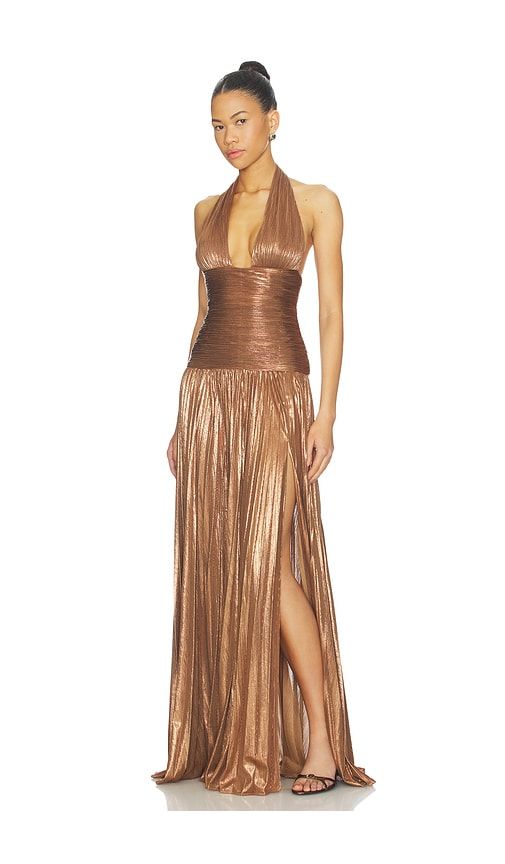 Orlina Dress in Metallic Bronze. - size M (also in S, XS) - retrofete - Modalova