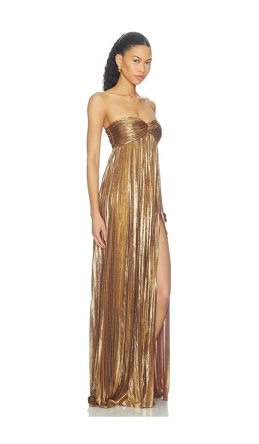 Zoa Dress in Metallic Gold. - size L (also in S, XL, XS) - retrofete - Modalova