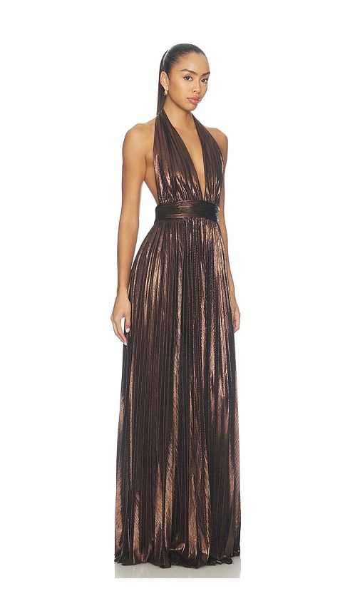Jadda Dress in Metallic Bronze. - size L (also in M, S, XS, XXS) - retrofete - Modalova