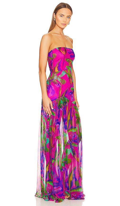 Nicole Silk Dress in Fuchsia. - size S (also in XS, XXS) - retrofete - Modalova