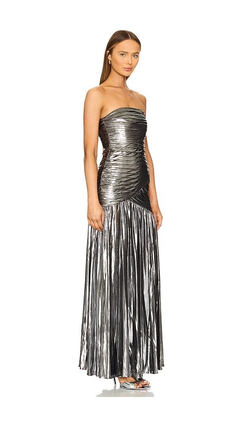 Josie Dress in Metallic Silver. - size L (also in XL) - retrofete - Modalova