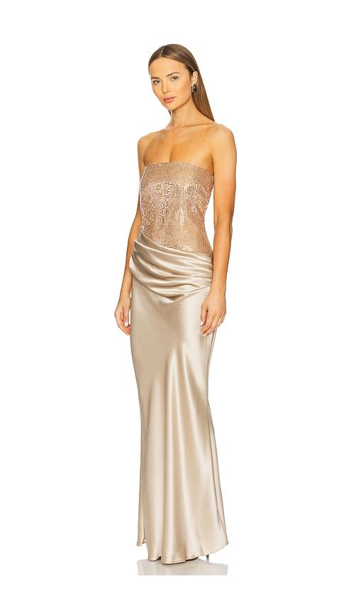 Alexandra Dress in Metallic Gold. - size L (also in M, S, XS) - retrofete - Modalova