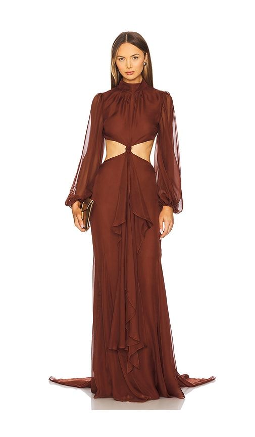 Rosalinda Chiffon Dress in Brown. - size XL (also in XXL) - retrofete - Modalova