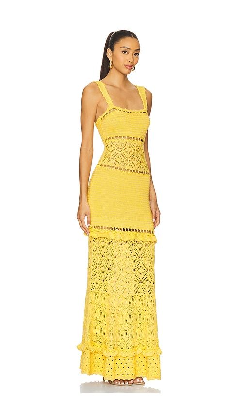 Winona Crochet Dress in Yellow. - size M (also in S, XS) - retrofete - Modalova