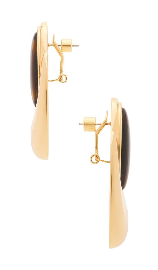 Blare Earring in Metallic ,Brown - retrofete - Modalova